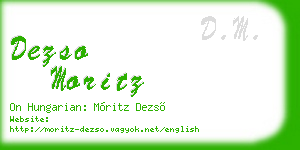 dezso moritz business card